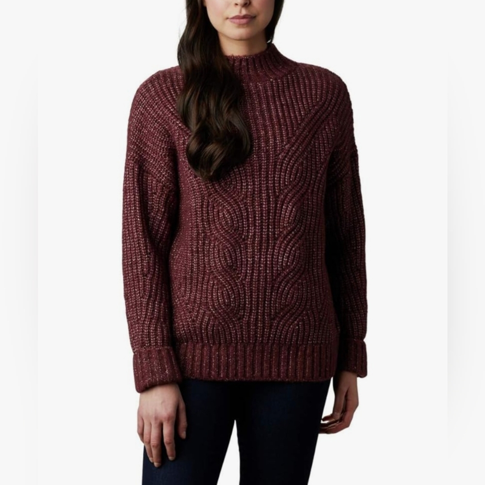 Columbia Pine Street chunky sweater malbec heather medium
